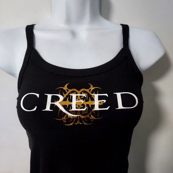 Creed band crop top Creed tank top Creed shirt fitted gold metallic vinyl - Picture 4 of 4